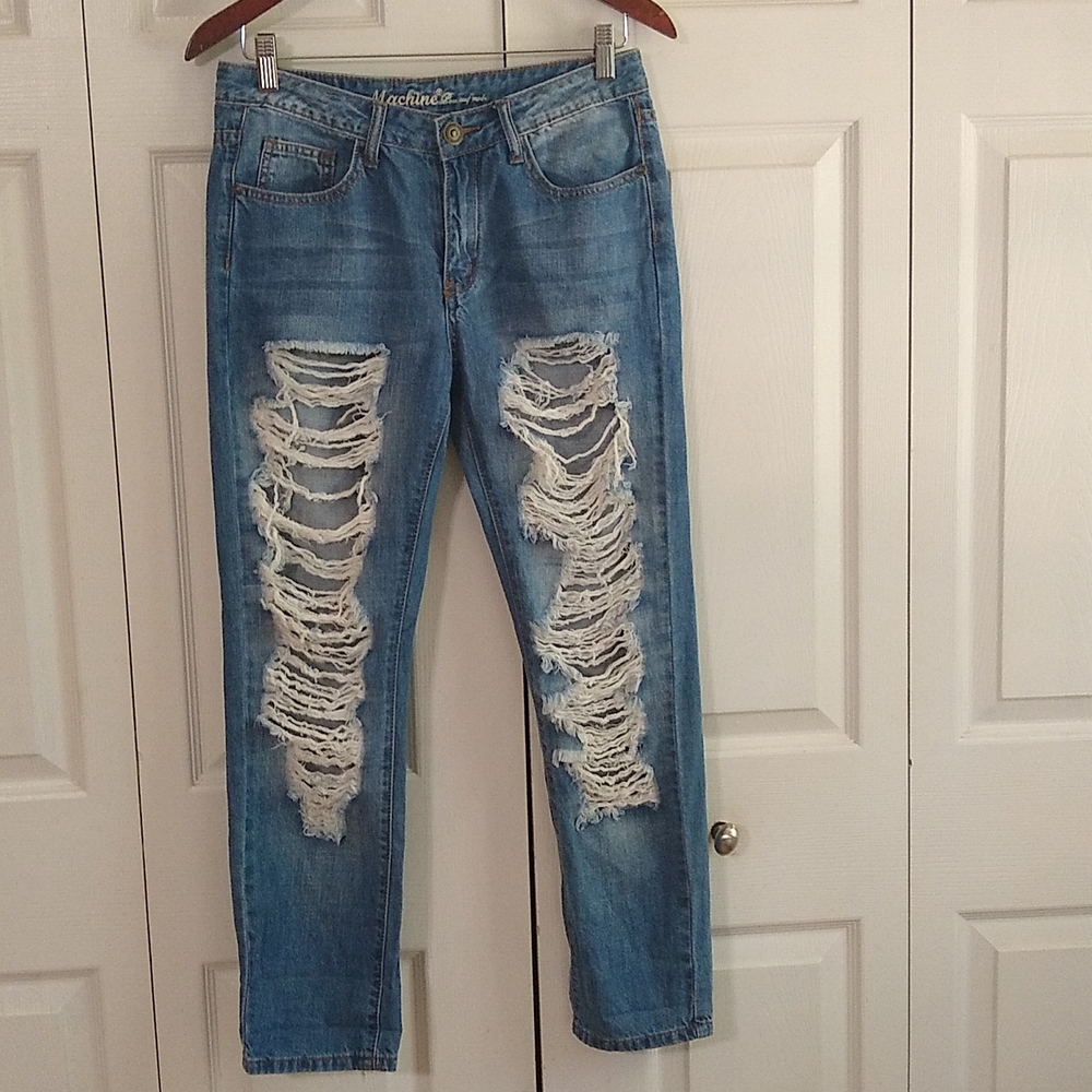 Machine Hi rise skinny distressed jeans size 28